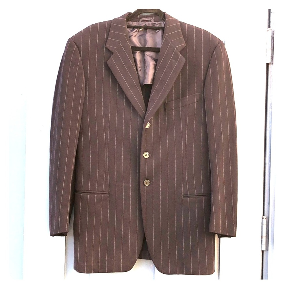 Giorgio Armani Navy Pinstripe Blazer